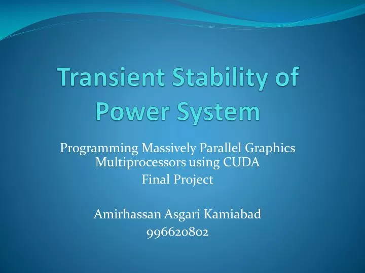 transient stability of power system