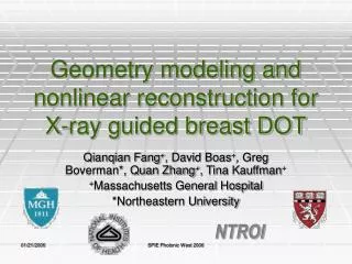 Geometry modeling and nonlinear reconstruction for X-ray guided breast DOT