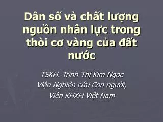 d n s v ch t l ng ngu n nh n l c trong th i c v ng c a t n c