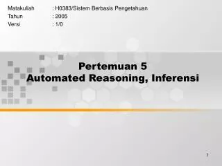 pertemuan 5 automated reasoning inferensi
