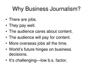 Why Business Journalism?