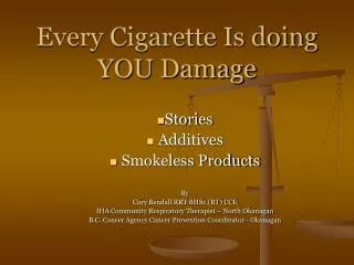 Every Cigarette Is doing YOU Damage