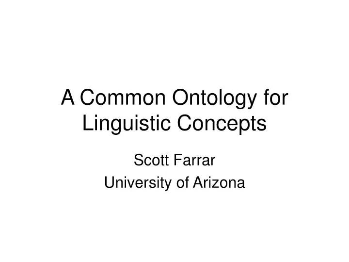 a common ontology for linguistic concepts