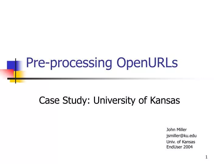 pre processing openurls