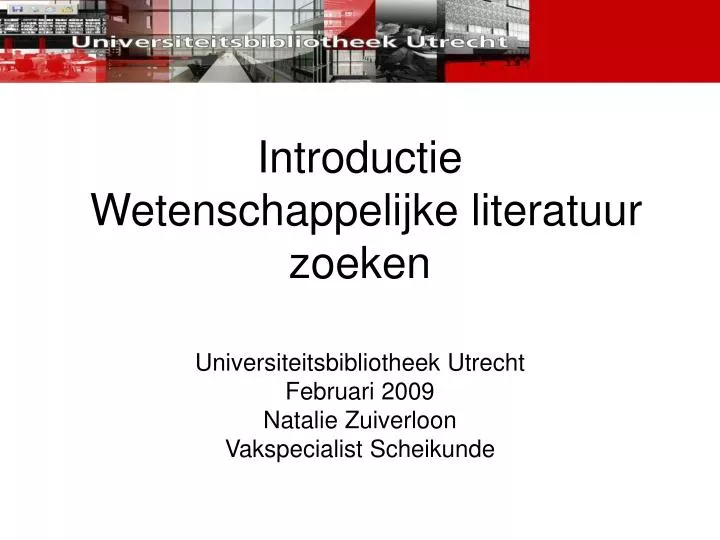 introductie wetenschappelijke literatuur zoeken