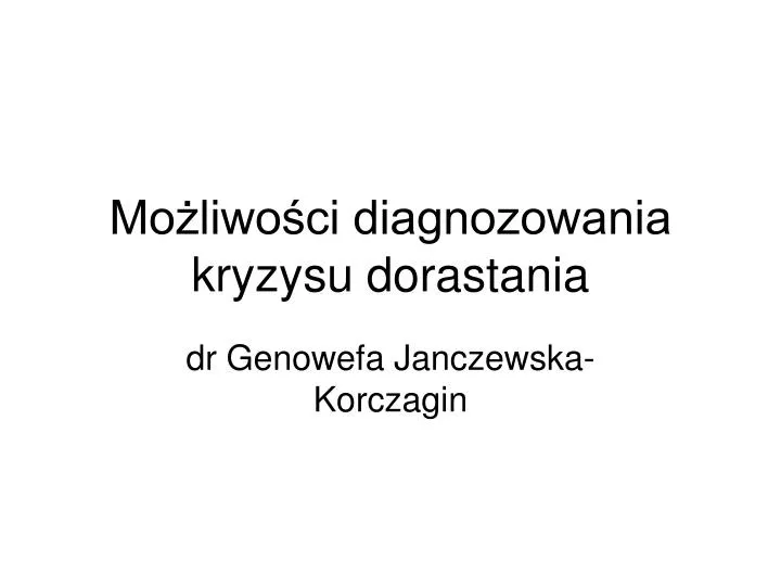 dr genowefa janczewska korczagin