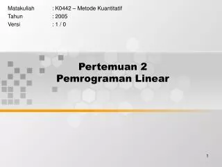 pertemuan 2 pemrograman linear