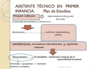 asistente t cnico en primer infancia plan de estudios