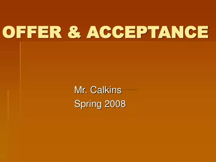 offer acceptance