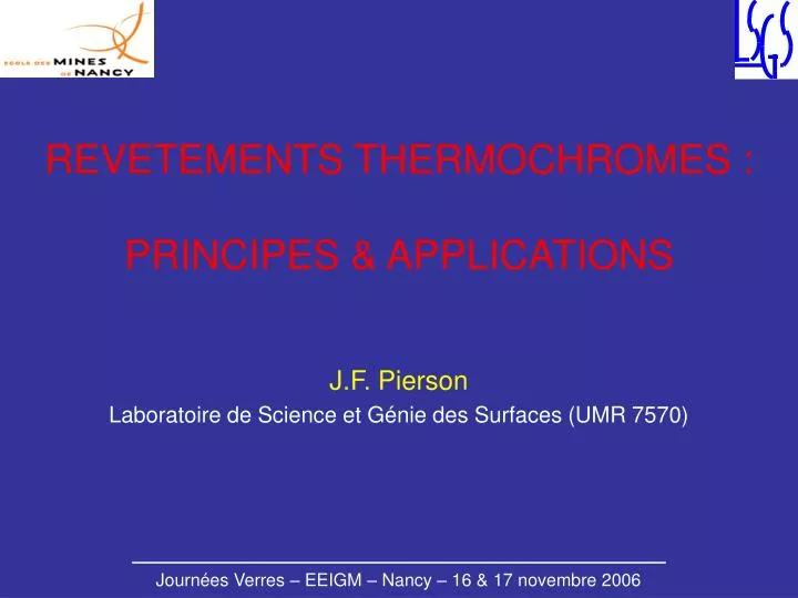 revetements thermochromes principes applications