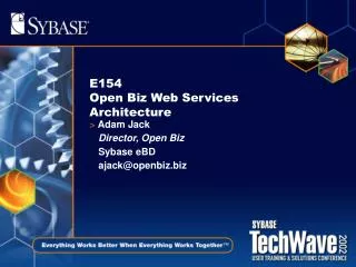 E154 Open Biz Web Services Architecture