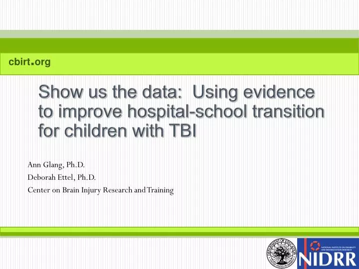 show us the data using evidence to improve hospital school transition for children with tbi