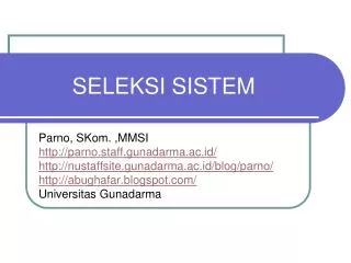 seleksi sistem
