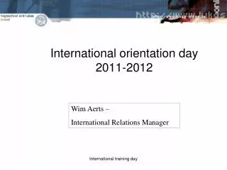 International orientation day 2011-2012
