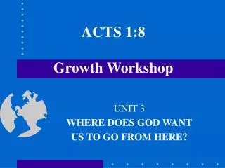 ACTS 1:8 Growth Workshop