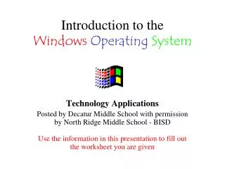 Introduction to the Windows Operating System