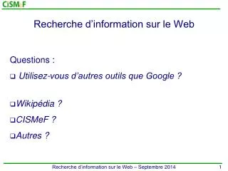 recherche d information sur le web