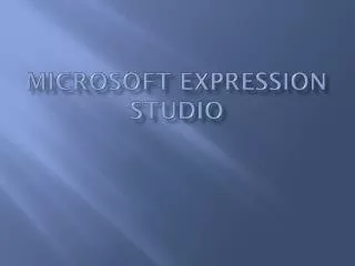 microsoft expression studio