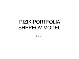 rizik portfolia shrpeov model