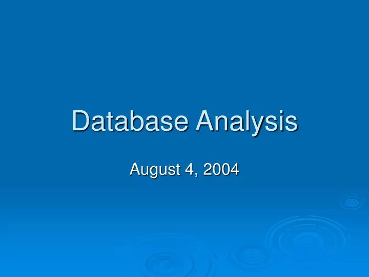 database analysis