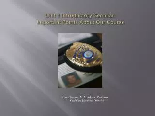 Unit 1 Introductory Seminar: Important Points About Our Course