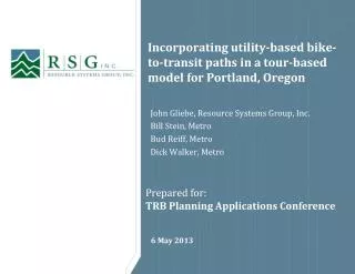 Incorporating utility-based bike-to-transit paths in a tour-based model for Portland, Oregon