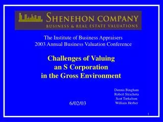 Challenges of Valuing an S Corporation in the Gross Environment