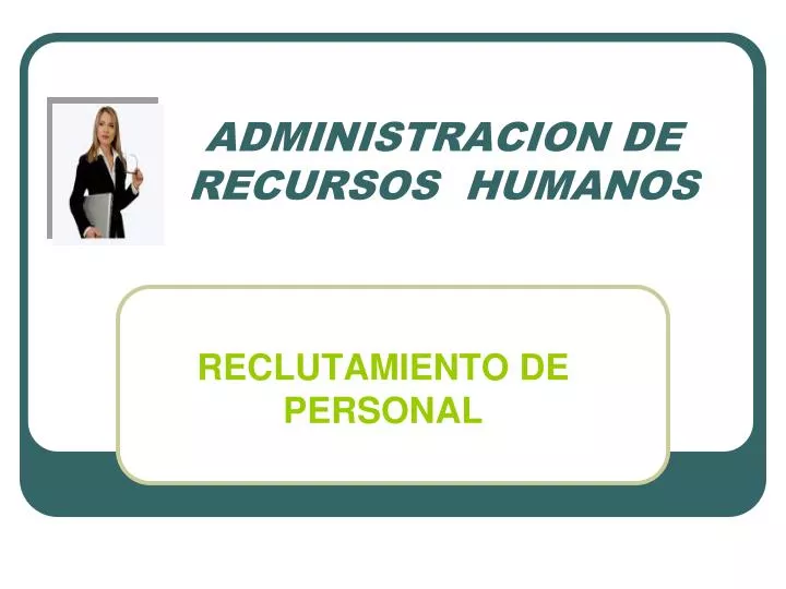 administracion de recursos humanos
