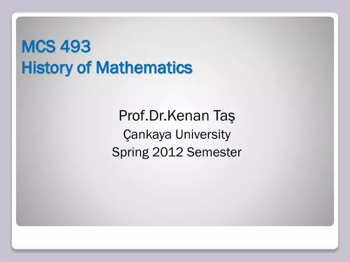 mcs 493 history of mathematics