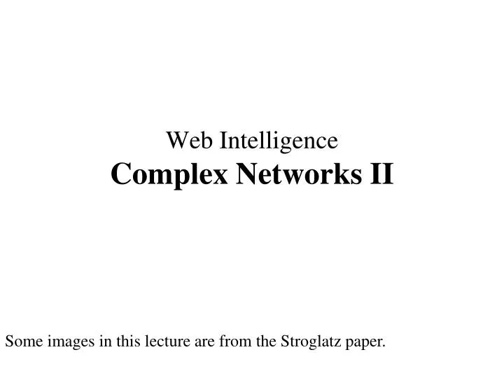 web intelligence complex networks ii