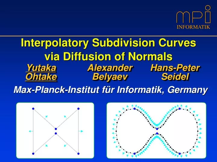interpolatory subdivision curves via diffusion of normals