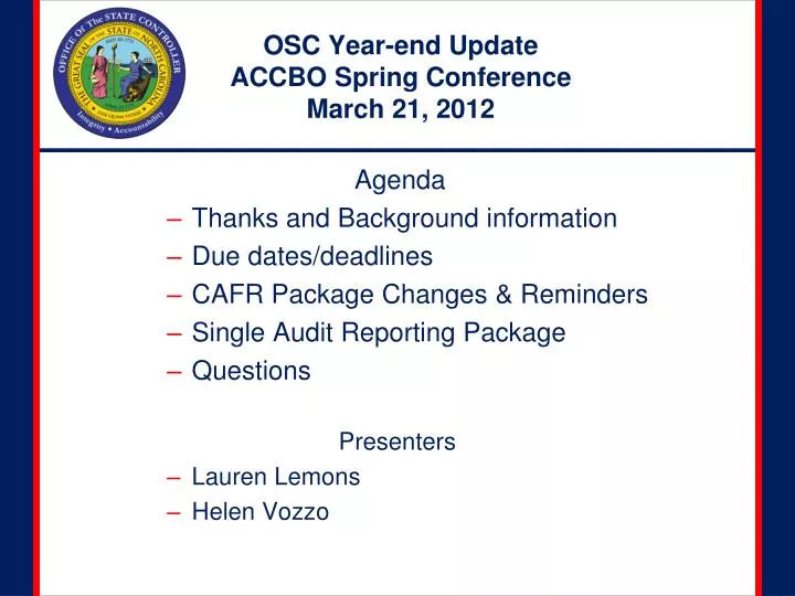 osc year end update accbo spring conference march 21 2012
