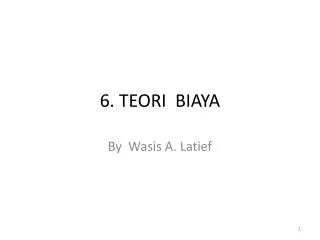 6 teori biaya