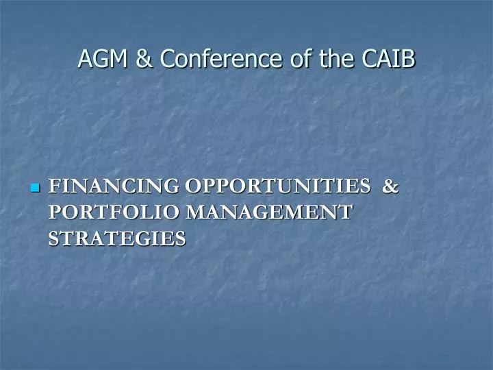 agm conference of the caib