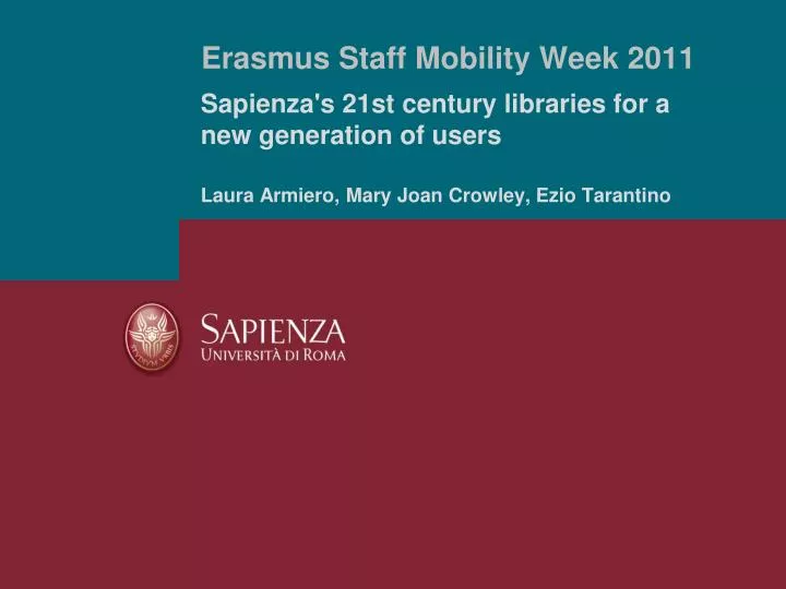 erasmus staff mobility week 2011