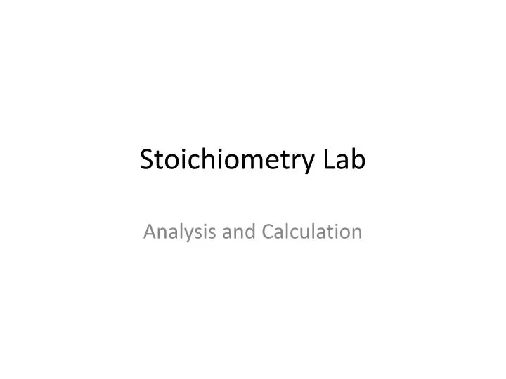 stoichiometry lab