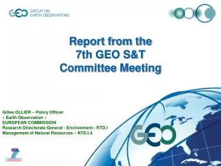 Report from the 7th GEO S&amp;T Committee Meeting