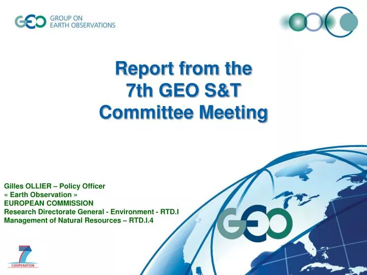 report from the 7th geo s t committee meeting