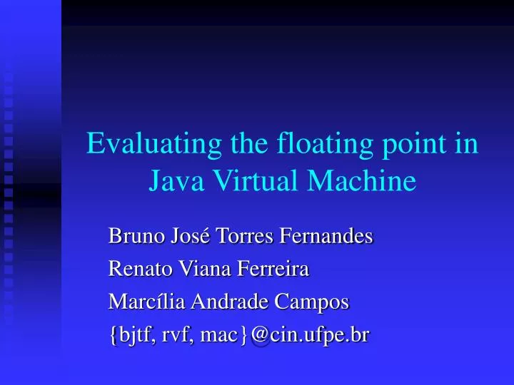 evaluating the floating point in java virtual machine