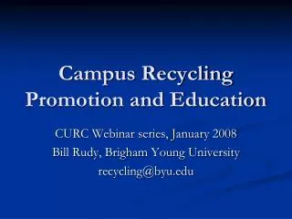 Campus Recycling Promotion and Education