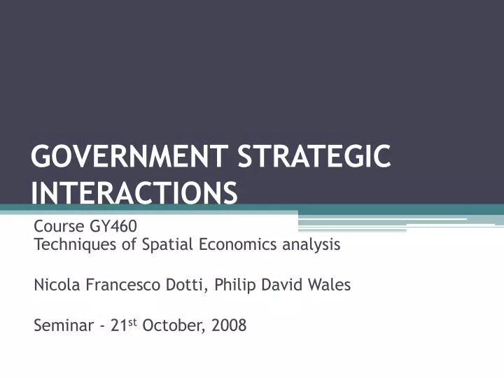 government strategic interactions