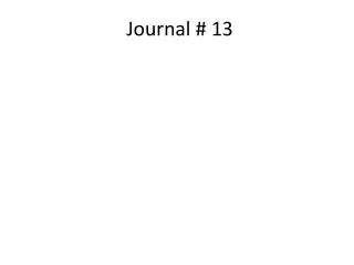 Journal # 13