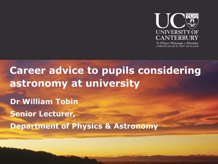 dr william tobin senior lecturer department of physics astronomy
