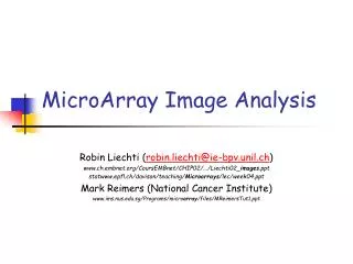MicroArray Image Analysis