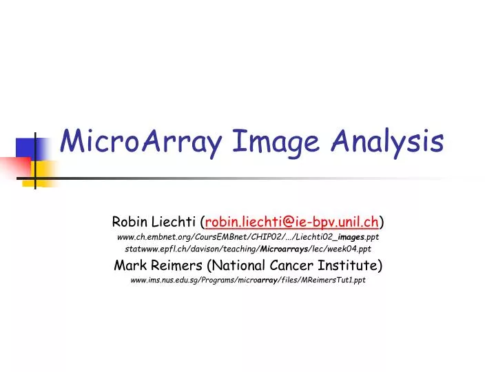microarray image analysis