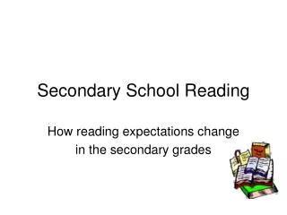 Secondary School Reading