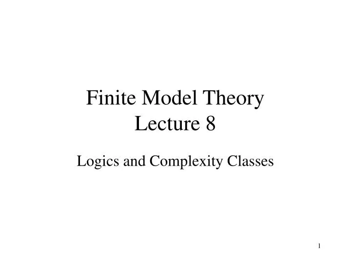 finite model theory lecture 8