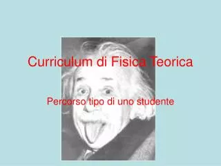 curriculum di fisica teorica