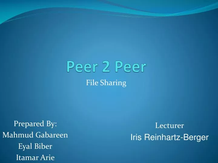 peer 2 peer