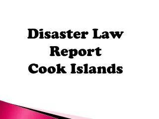 Disaster Law Report Cook Islands